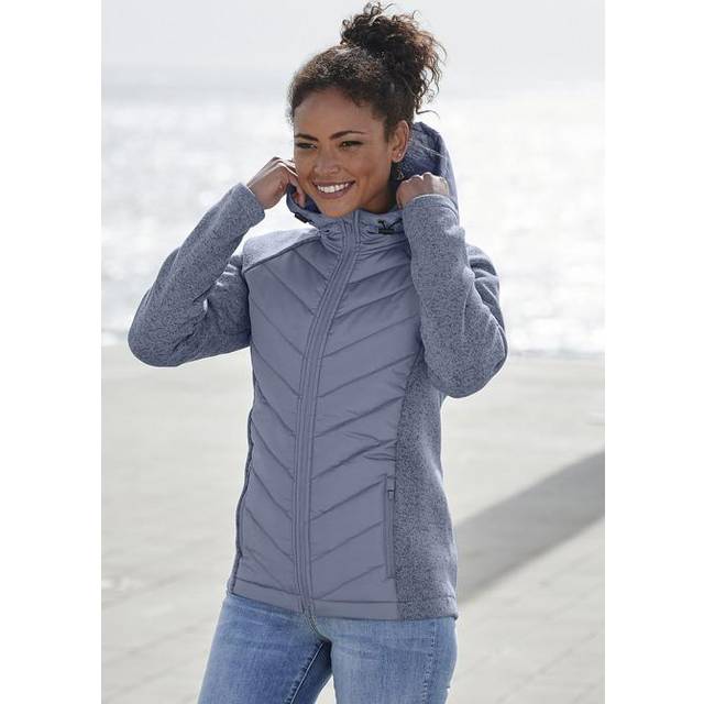 Vivance Hooded Quilted Jacket - Blue