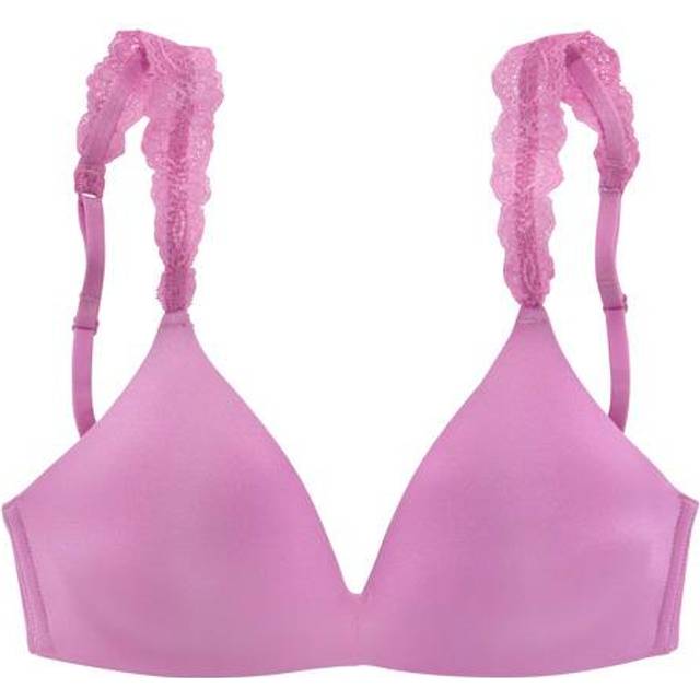 LASCANA Non Wired Push Up Lace Bra - Natural
