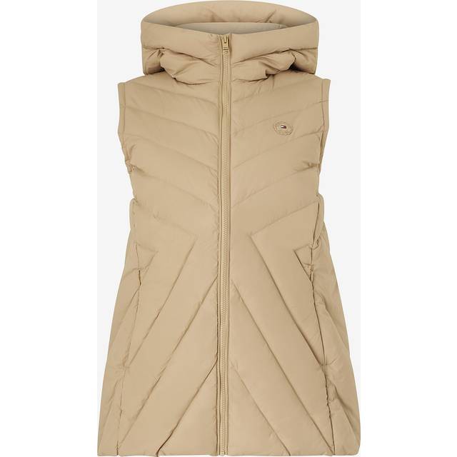 Tommy Hilfiger Curve - Dunväst Crv Chevron MW Down Vest - Beige