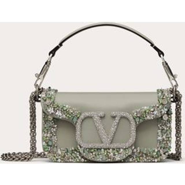 Valentino Garavani Womens Crystal Silver Shade Vlogo Signature Pav&#233;-embellished Brass Hair Clip