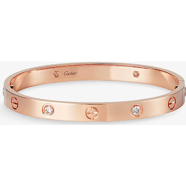 Cartier Womens Rose Gold Love 18ct Rose-gold and 4 Brilliant-cut Diamond Bracelet 17cm - ROSE GOLD