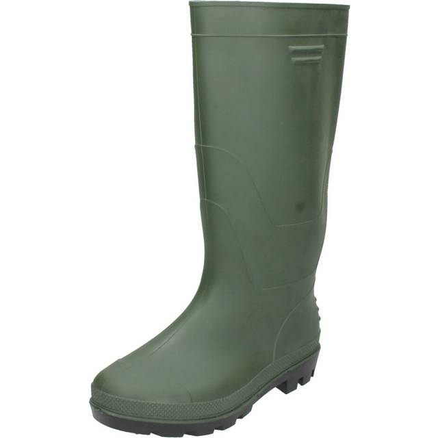 (UK 9, Green) Ladies Spot On Flat Wellington Boot