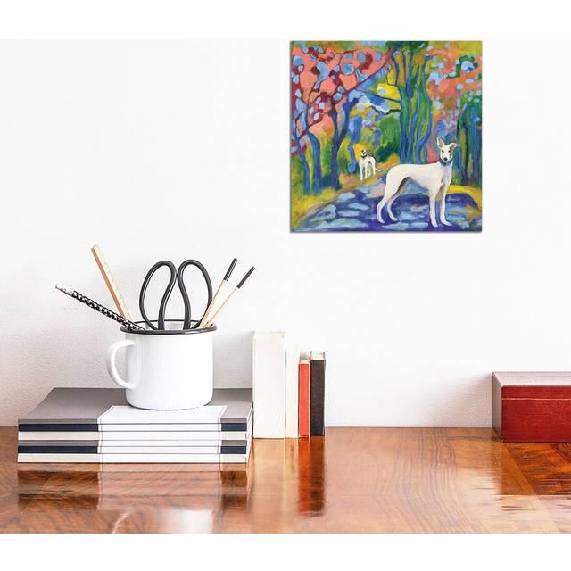 Greyhound Stroll by Connie Collum - Painting Print on Canvas - Wrapped Canvas (30.48cm H x 30.48cm W x 1.91cm D)