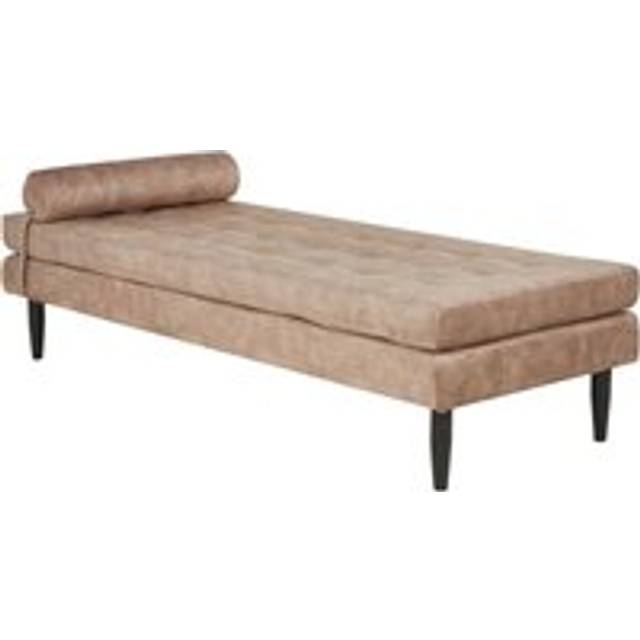Beliani Velvet Chaise Longue Taupe Ussel, Multi