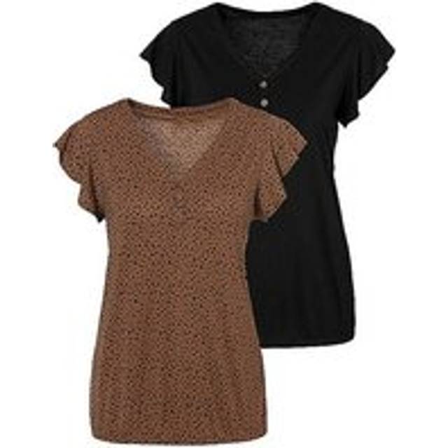 LASCANA Set of 2 Blouses - Brown / Black