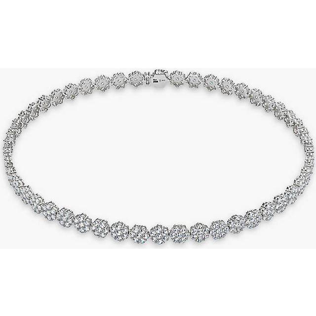 Hatton Labs Mens Sterling Silver / White Daisy Tennis Sterling-silver and Zirconia Bracelet 22in