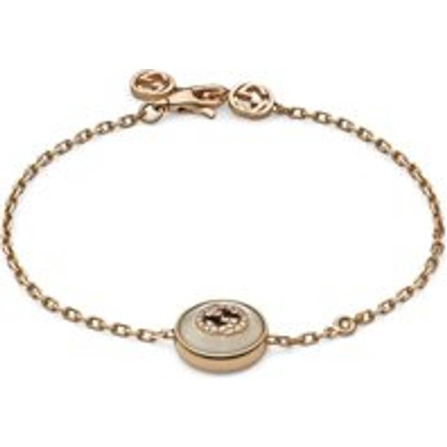 Gucci Interlocking 18ct Rose Gold Diamond & Mother Of Pearl Bracelet