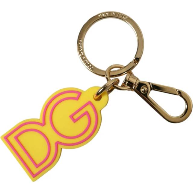 Dolce & Gabbana, Accessoarer, Dam, ONE Size, Logotyp Nyckelring Nyckelring i Guld - yellow (ONE SIZE)