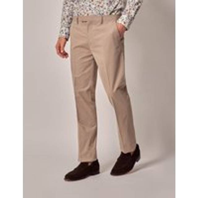 Hawes & Curtis Taupe Slim Smart Chinos Size: 34-33"