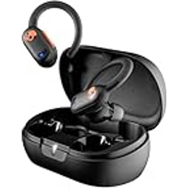 Skullcandy Push ANC, Trådlösa In-ear-hörlurar med Aktiv Brusreducering, 58 Timmars Batteritid, Vattentäta Enligt IP67, Fungerar med iPhone, Android och Bluetooth-enheter – True Black/Orange