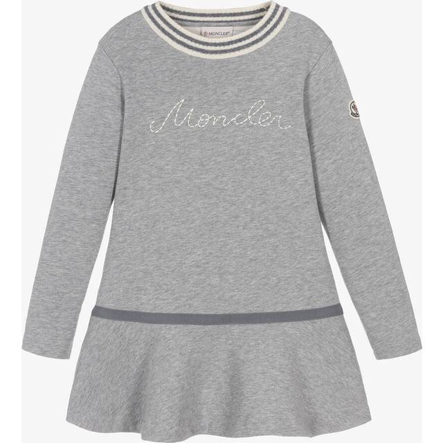 Moncler Enfant Girls Grey Cotton Jersey Dress - 4 year