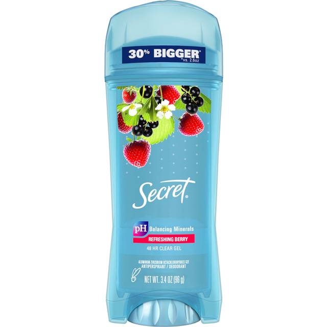 Secret Fresh Antiperspirant Deodorant Clear Gel, Berry, 3.4 oz