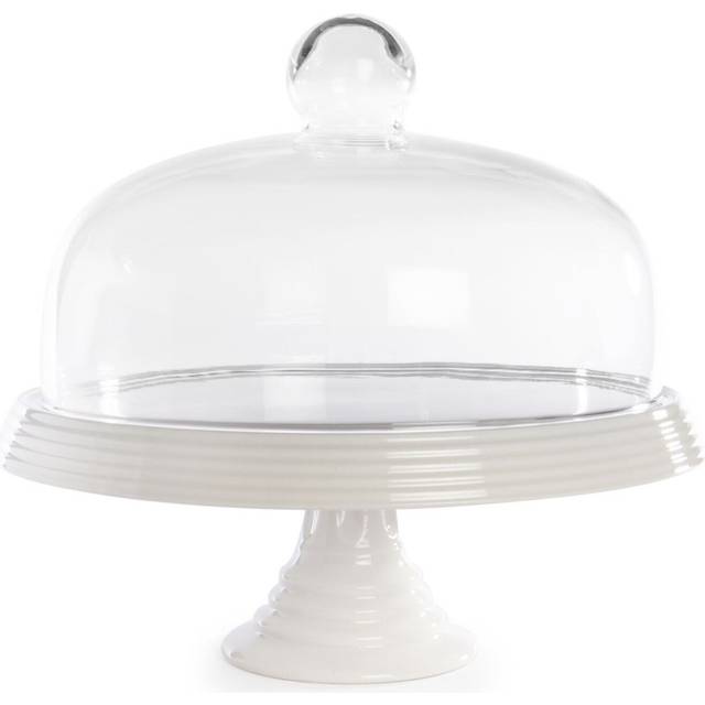 Ceramic Cake Stand with Glass Cover | M&W