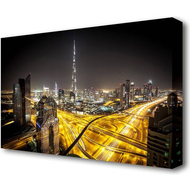 All Roads Are Pathed with Gold Dubai - Wrapped Canvas Photograph Print (50.8 cm H x 81.3 cm W x 4.4 cm D)