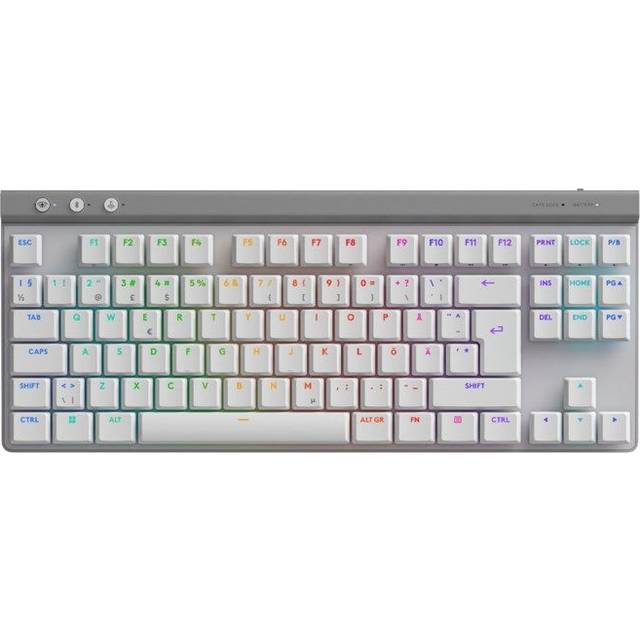 Logitech G G515 - Tangentbord - LIGHTSPEED - TKL - bakgrundsbelyst - trådlös - 2.4 GHz, Bluetooth, USB - vit