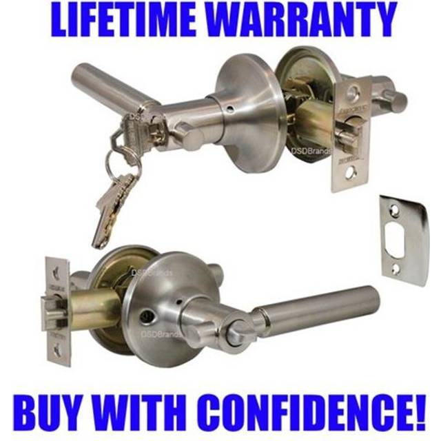 Constructor Rondo Entry Lever Door Lock with Knob Handle Lockset, Satin Nickel
