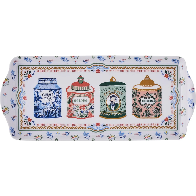 Ulster Weavers 'Tea Tins' Food & Drink 70% Polypropylene Small Tray - Multicolor