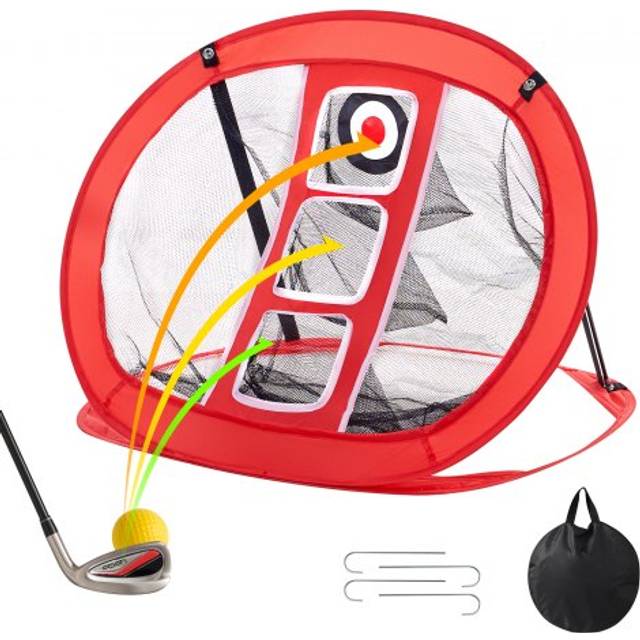VEVOR Golf Chipping Net, Pop Up Golf Practice Net, Portabelt inomhus utomhus Hem Golf Hitting Aid Net med mål och bärväska, för Backyard Driving Training Swing, Present för män, golfälskare, Röd