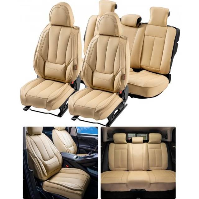 VEVOR Seat Covers, Universal Car Seat Covers Full Set Seats, Front and Rear Seat, 13pcs Faux Leather Seat Cover, Full Enclosed Design, Detachable
