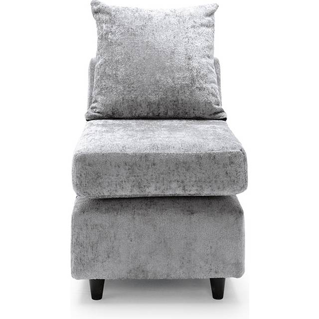 Harriet Crushed Chenille Extension Unit - Light Grey