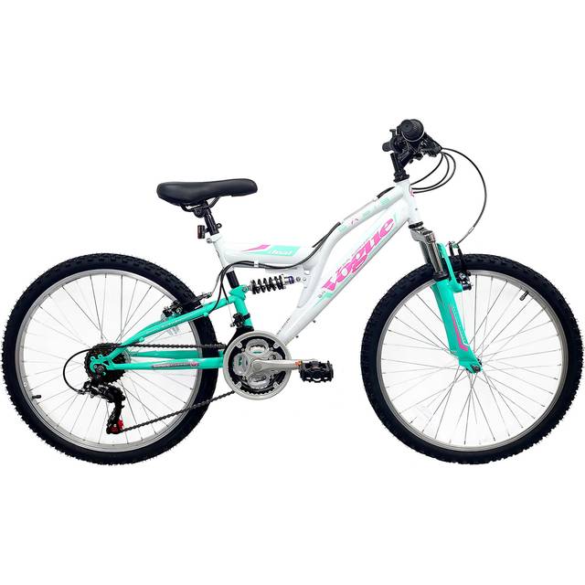 "Basis Vogue Girls Full Suspension Mountain Bike 24"" Wheel White Green"