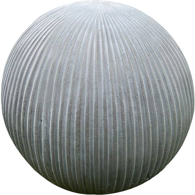 wilko Vertical Ribbed Light Grey Outdoor Decorative Ball 22.5cm