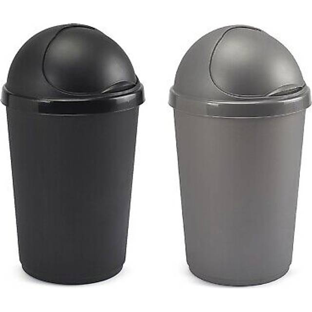 Plastic bullet 50 / 30 litre rubbish waste bins kitchen dustbin flap lid