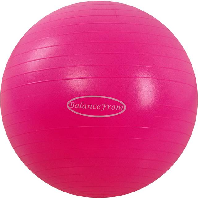 BalanceFrom anti-bristande och halkfri träningsboll yogaboll fitnessboll förlossningsboll med snabb pump, 0,9 kg kapacitet (38–45 cm, S, rosa)