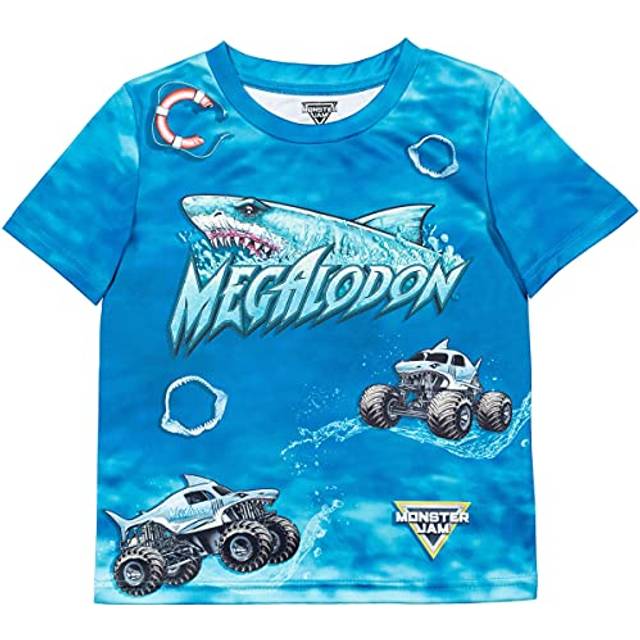 Monster Jam Megalodon Monster Truck Little Boys TShirt Tie Dye Blue 6
