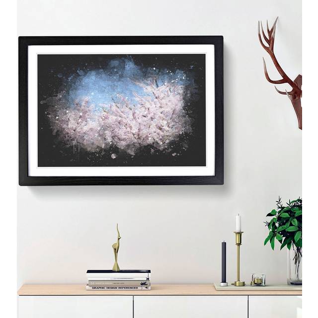 Top of a Pink Cherry Blossom Tree - Picture Frame Graphic Art Print - Black Framed (33cm H x 45cm W x 2cm D)