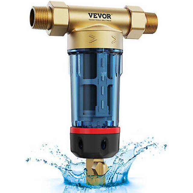 VEVOR Spin Down Filter, 40 Micron Whole House Sediment Filter for Well Water, 3/4" G-M + 1" G-M, 4 T/H High Flow Rate, for Whole House Water
