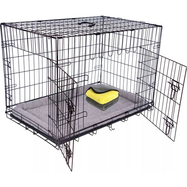 (Medium) Foldable Dog Crate with Microfibre Cloth - 5 sizes