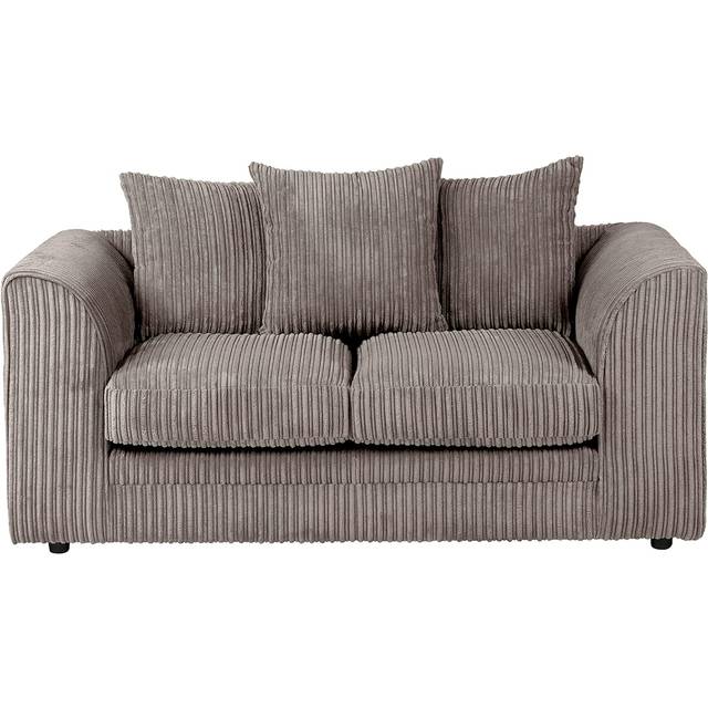 Luxury Life Dylan Jumbo Cord 2 Seater Fabric Sofa In Grey, Grey