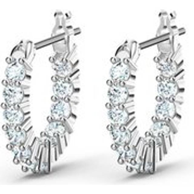 Swarovski Vittore White Rhodium Plated Mini Hoop Earrings