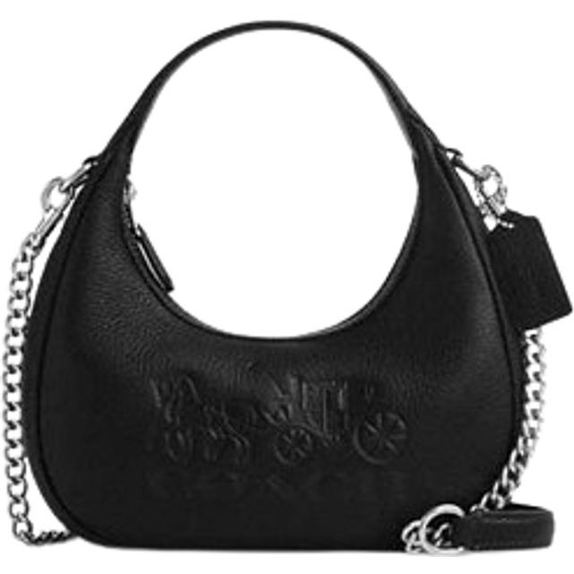 Coach Womens Carmen Mini Crossbody in Refined Pebble Leather - Black - One Size