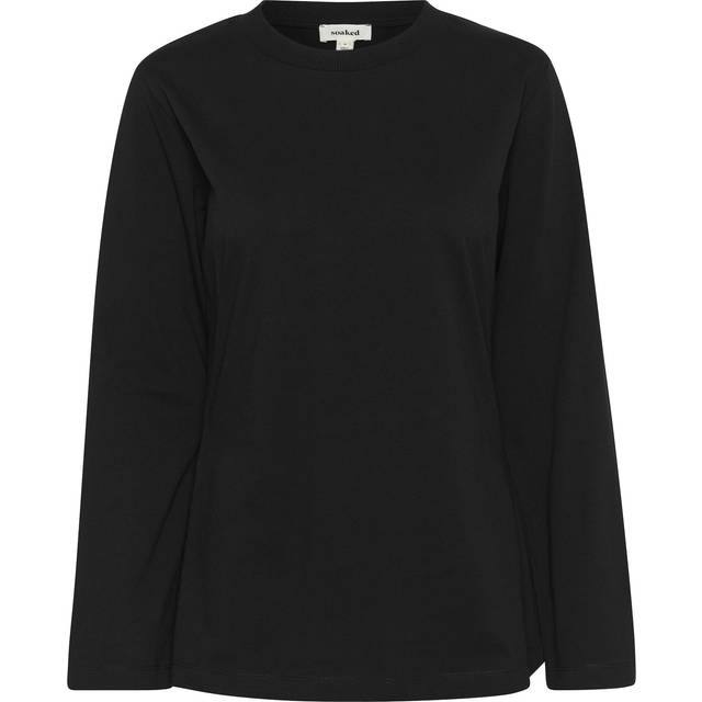 Coreen Long-Sleeved T-Shirt - Black - Copenhagen-based brand Soaked In Luxury champions sophisticated yet accessible style, delivering a range of wardrobe staples each season that showcases the label's refined design aesthetic. Minimalistic every day basics, flowing feminine dresses and tailored workwear are at the core of each collection, all crafted with the purpose of transcending seasons so you get more out of your favourite pieces.