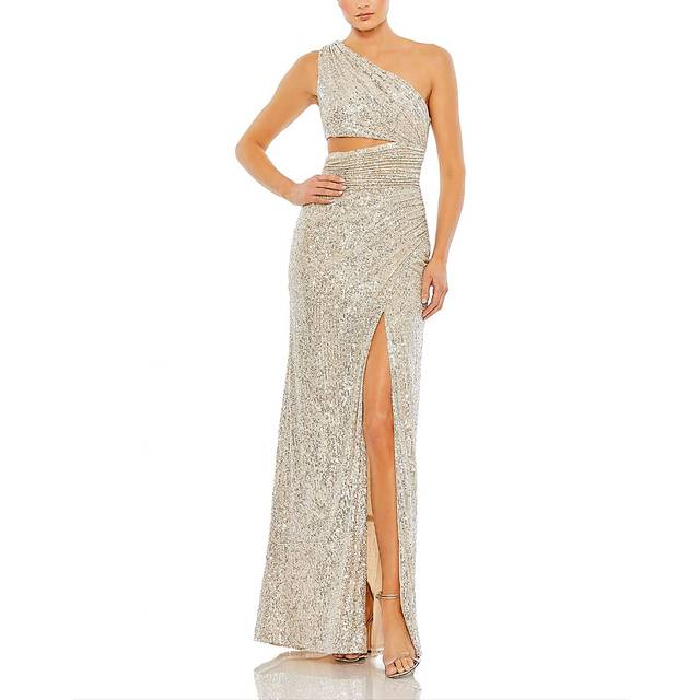 Mac Duggal Sequin One Shoulder Cut Out Gown