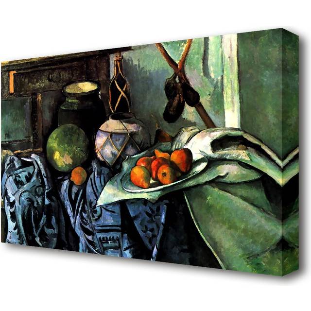 Still Life with Eggplant by Paul Cezanne - Wrapped Canvas Painting Print (66 cm H x 101.6 cm W)