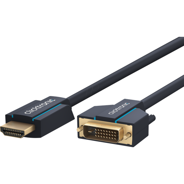 Clicktronic 70343 Casual HDMI/DVI-adapterkabel, 5 m längd