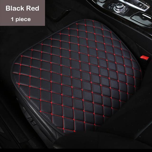 (Black Red (1PC)) PU Leather Car Seat Covers Interior parts Auto Products Universal Cushion