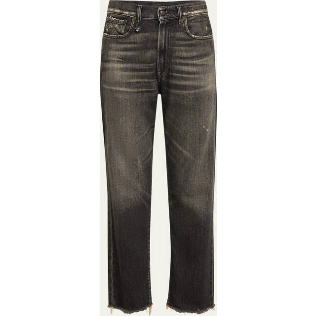 R13 Black Straight-Leg Boyfriend Jeans - ABBEY BLACK - WAIST US 31