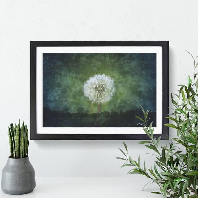 Dandelion Seeds Vol.1 - Picture Frame Graphic Art - Black Framed (36cm H x 48cm W x 2cm D)