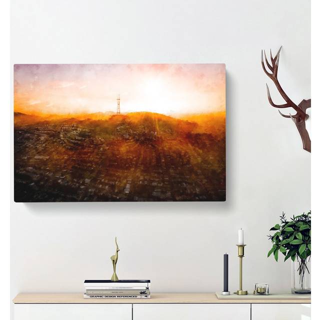 Sunlight over San Francisco - Wrapped Canvas Painting Print (60cm H x 91cm W x 3cm D)