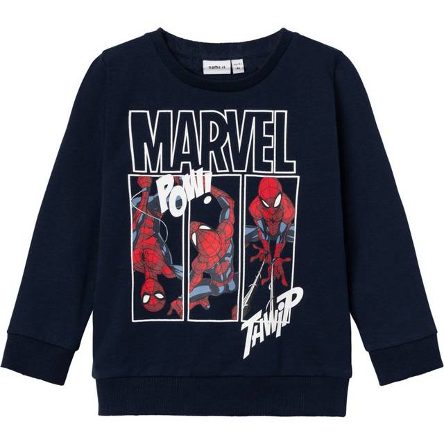 NAME IT Kids' Spider-Man Sweatshirt, Dark Sapphire