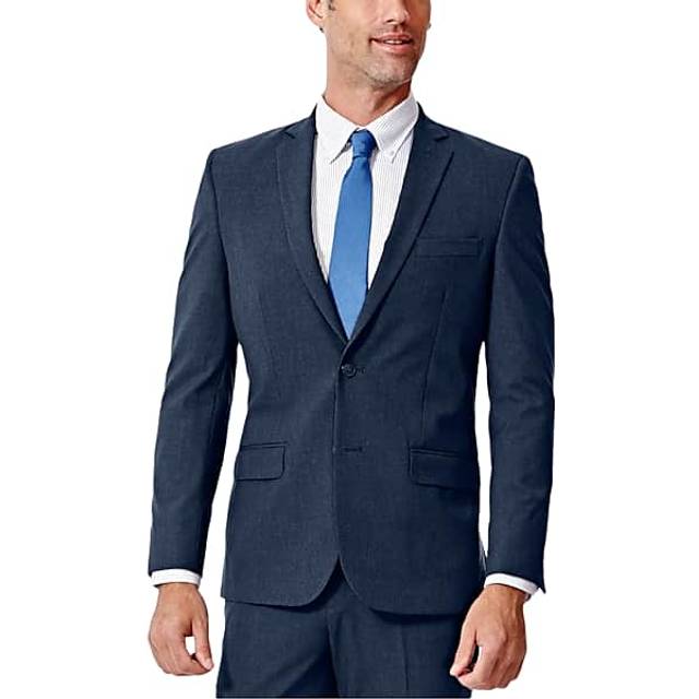 Haggar Men's J.M. ™ 4 Way Stretch Slim Fit Flat Front Suit Jacket Navy Solid - Size: 42 Short
