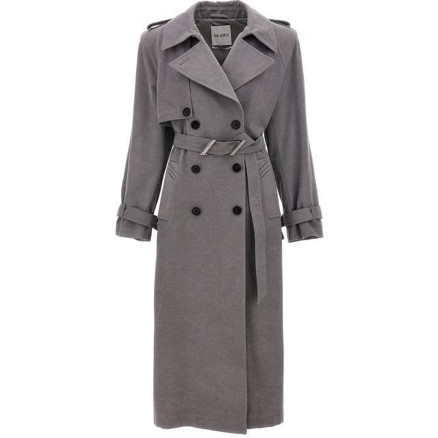 The Attico-Double-Breasted Trench Coat Trench E Impermeabili Grigio-Donna - Gray - 38IT