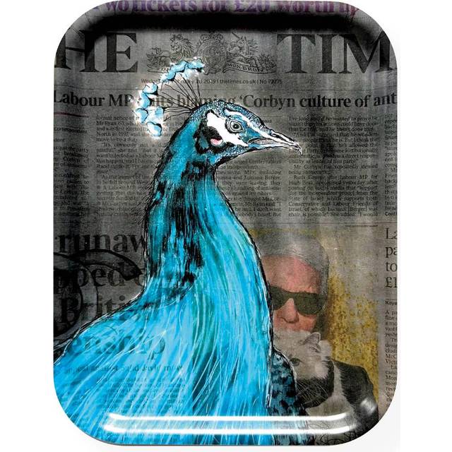LISA TÖRNER ART - Frukostbricka RIP Karl Lagerfeld 20x27 cm Svart