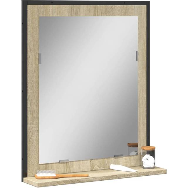 vidaXL Bathroom Mirror with Shelf Sonoma Oak 50x12x60 cm Engineered Wood - Brown