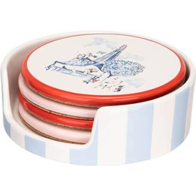 Cath kidston london ceramic coasters in holder