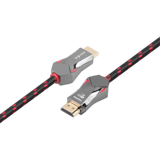 NÖRDIC CERTIFIED CABLES 1,5m Ultra High Speed HDMI 2.1 8K 60Hz 4K 120Hz 48Gbps Dynamic HDR eARC VRR nylonflätad kabel guldpläterade kontakter